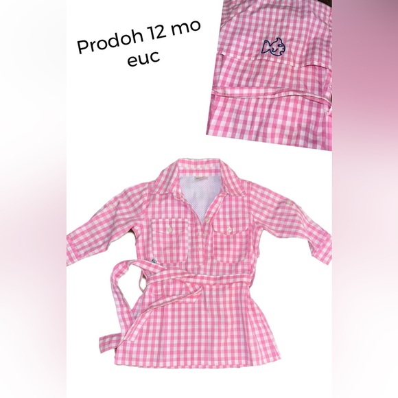 Prodoh 12 month pink gingham dress euc - Picture 1 of 1